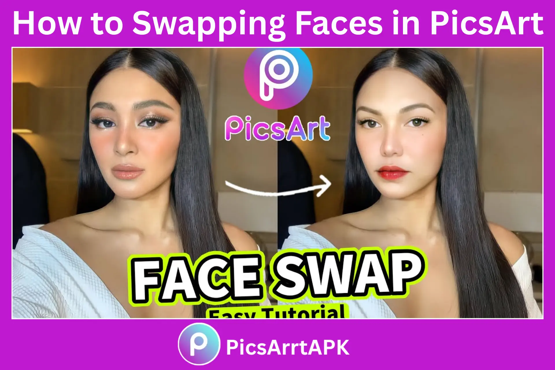 How to swapping faces in picsart