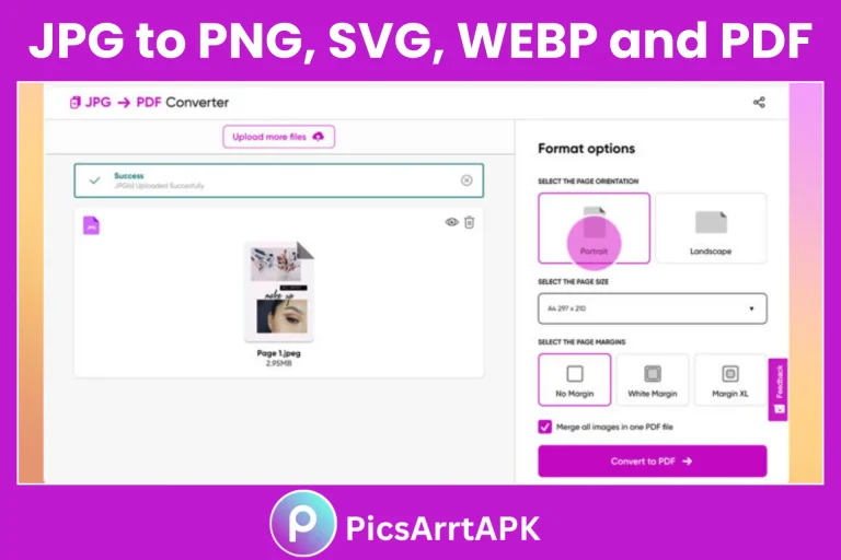 Convert JPG File to PNG in PicsArt MOD APK