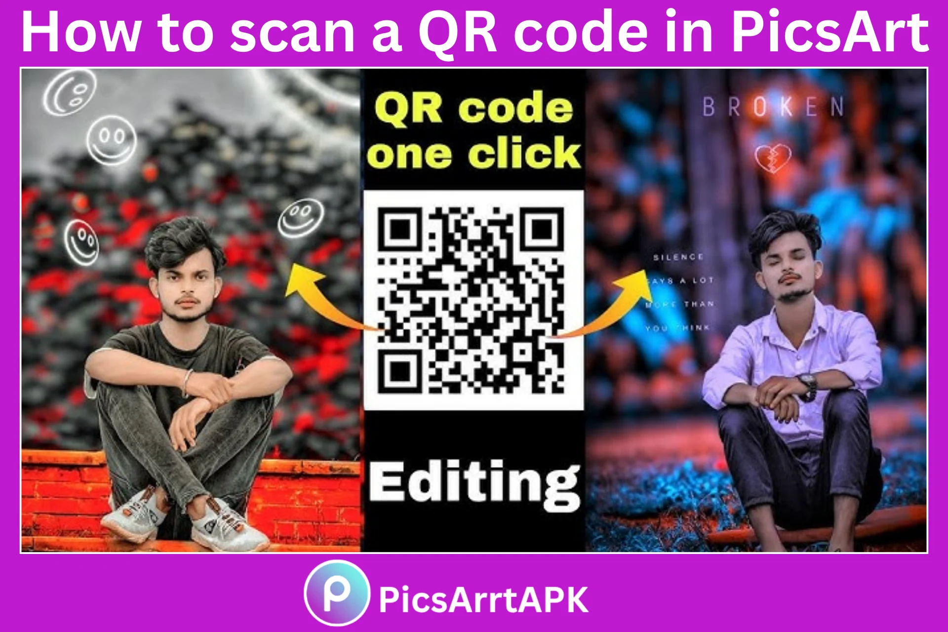 how to scan qr code in picsart pro apk
