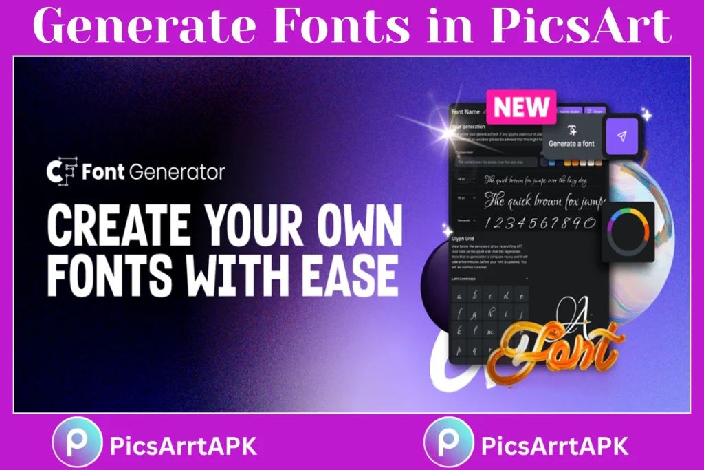 generate fonts in picsart premium apk