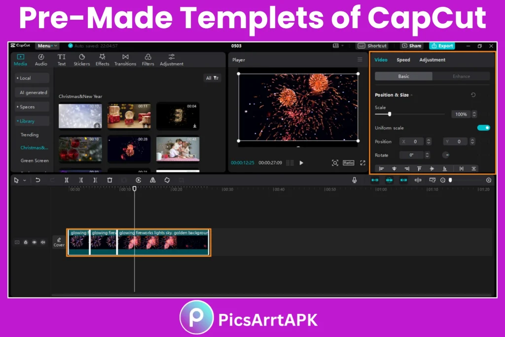 pre-made templets in capcut pro