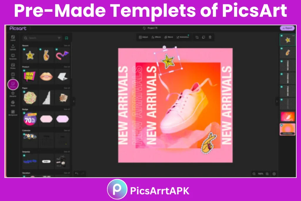 pre-made templets in picsart apk mod
